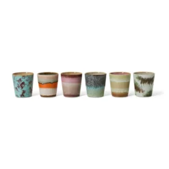 Servies 70's Ceramics koffie mok Surreal - set van 6