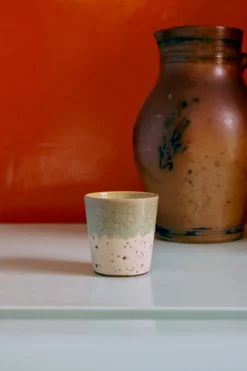 Servies 70's Ceramics koffie mok Pop art - set van 4