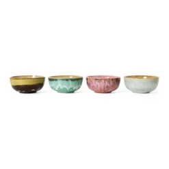 Servies 70's Ceramics kom modernist XS - set van 4