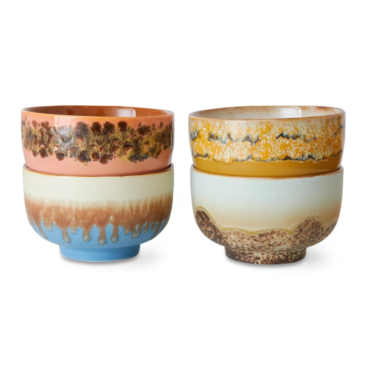 Servies 70s ceramics noodle bowls seabreeze - set van 4