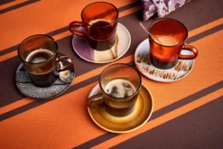 Servies 70's Ceramics saucers Big Sur