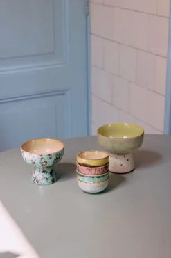 Servies 70's Ceramics tapas schaaltje op voet S patina