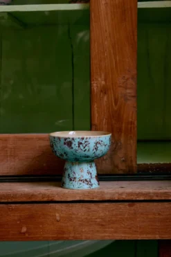 Servies 70's Ceramics tapas schaaltje op voet S patina