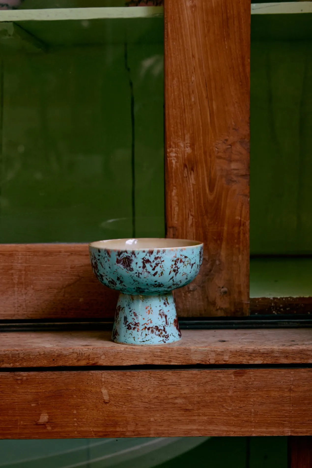 Servies 70's Ceramics tapas schaaltje op voet S patina
