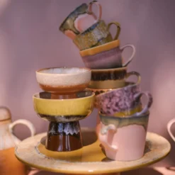 Servies 70s ceramics tapas schaal op voet S dunes
