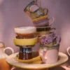 Servies 70s ceramics tapas schaal op voet L creek