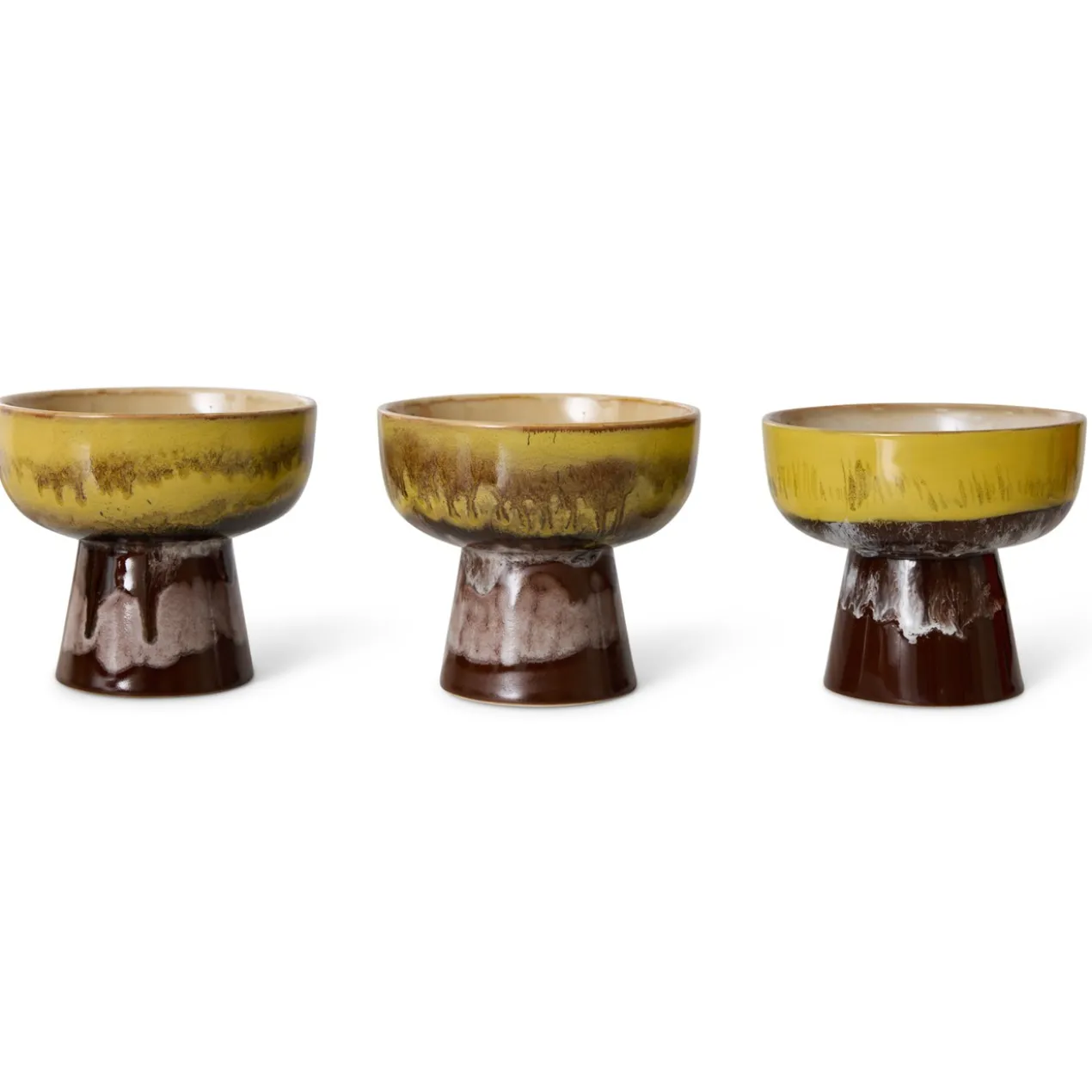 Servies 70s ceramics tapas schaal op voet L creek