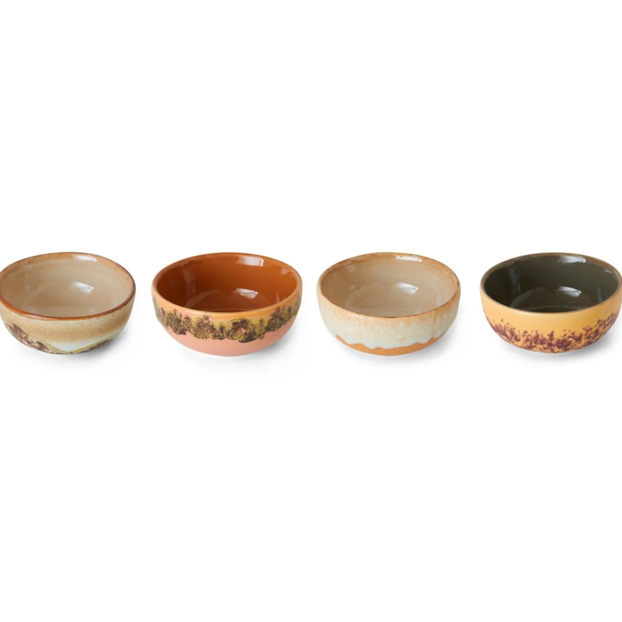 Servies 70's Ceramics XS schaaltje marine - set van 4