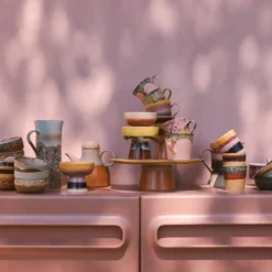Servies 70's Ceramics XS schaaltje marine - set van 4