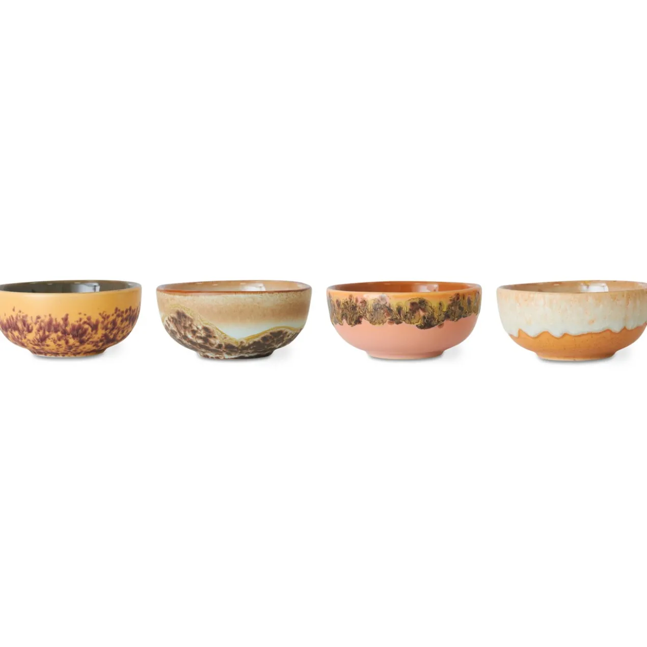 Servies 70's Ceramics XS schaaltje marine - set van 4