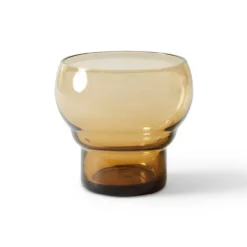 Servies 70's glassware: bulb glas amber - set van 4