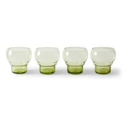 Servies 70's glassware bulb glasses mint green - set van 4
