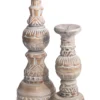 Set houten kandelaren Tangan in diverse kleuren natural