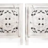 Set houten nachtkastjes Mandala whitewash