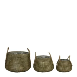 Set van 3 natuurlijke manden #1