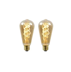 SET - 2X EDISON SPIRAAL AMBER - 3 STEPS DIMMABLE