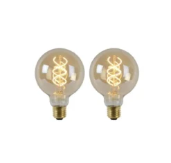 SET - 2X GLOBE 95MM SPIRAAL AMBER
