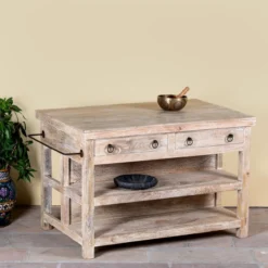 Shray - Mangohouten Consoletafel White Wash
