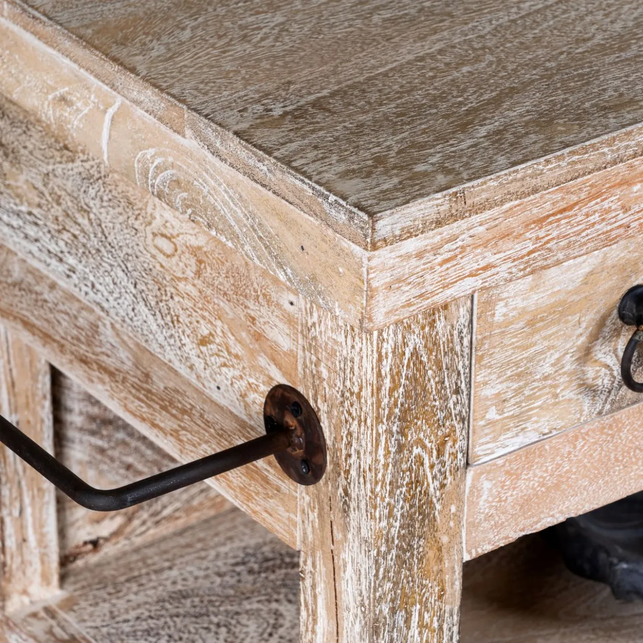 Shray - Mangohouten Consoletafel White Wash