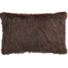 Sierkussen bont donker bruin ecru 57x38 cm