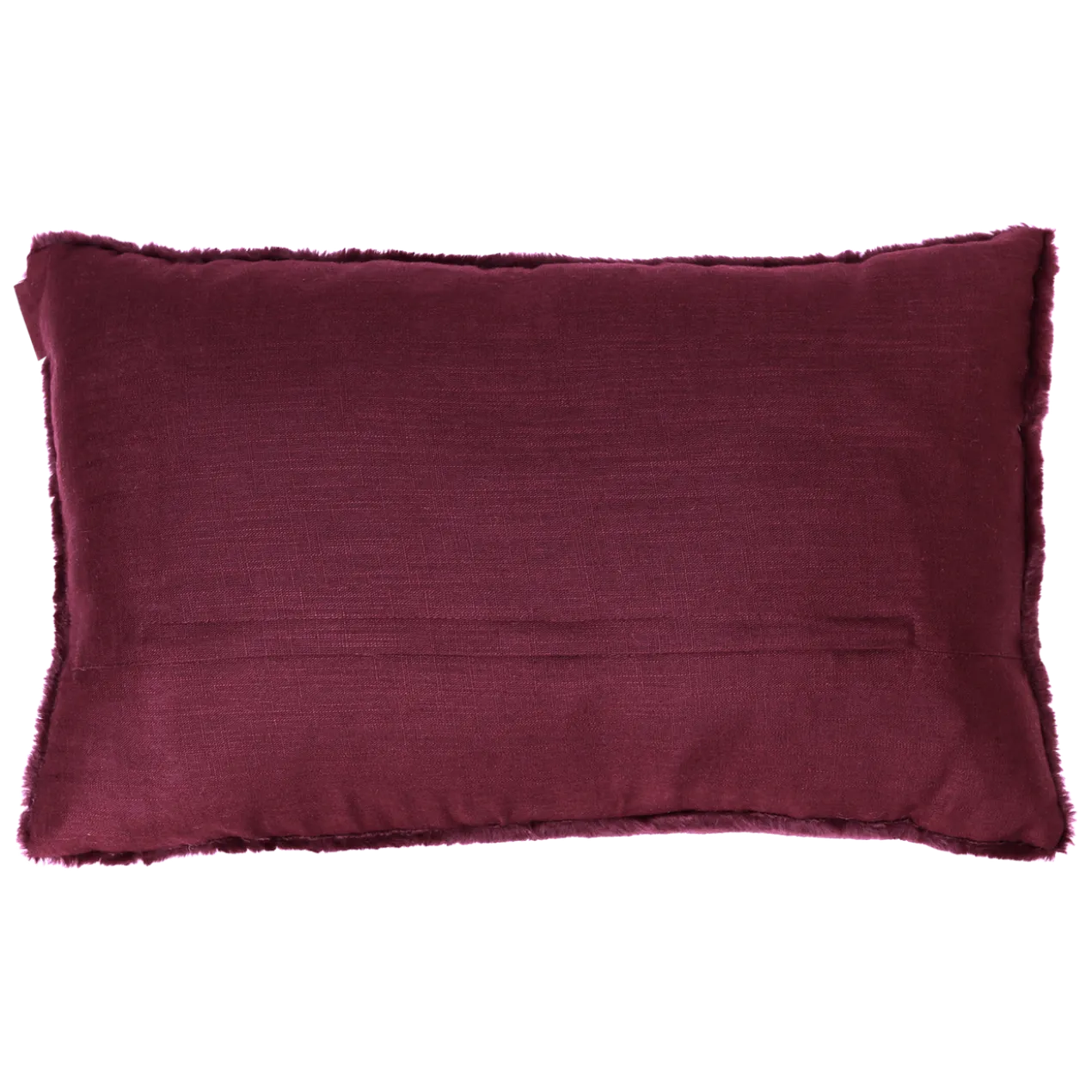 Sierkussen bont linnen bordeaux 57x37 cm
