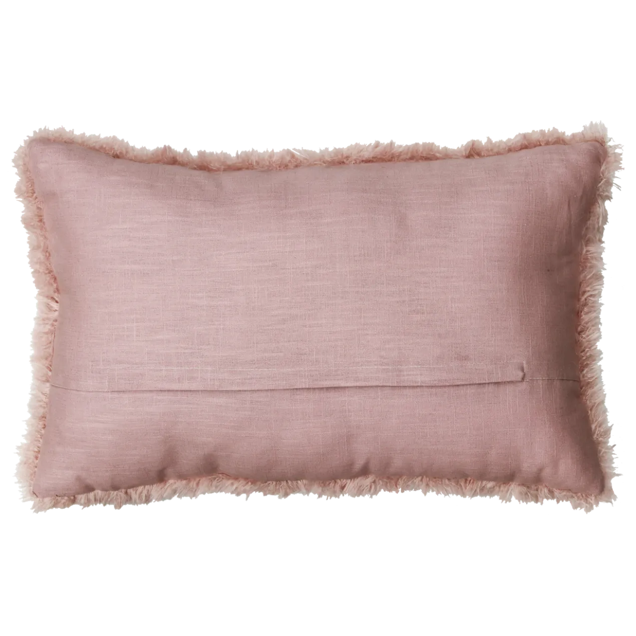 Sierkussen bont linnen oud roze 57x38 cm