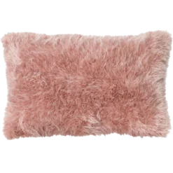 Sierkussen bont linnen oud roze 57x38 cm