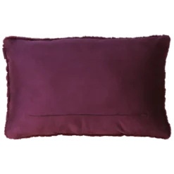 Sierkussen bont ruit bordeaux 56x36 cm