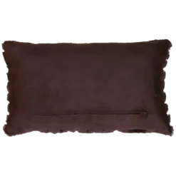Sierkussen bont ruit dark chocolate