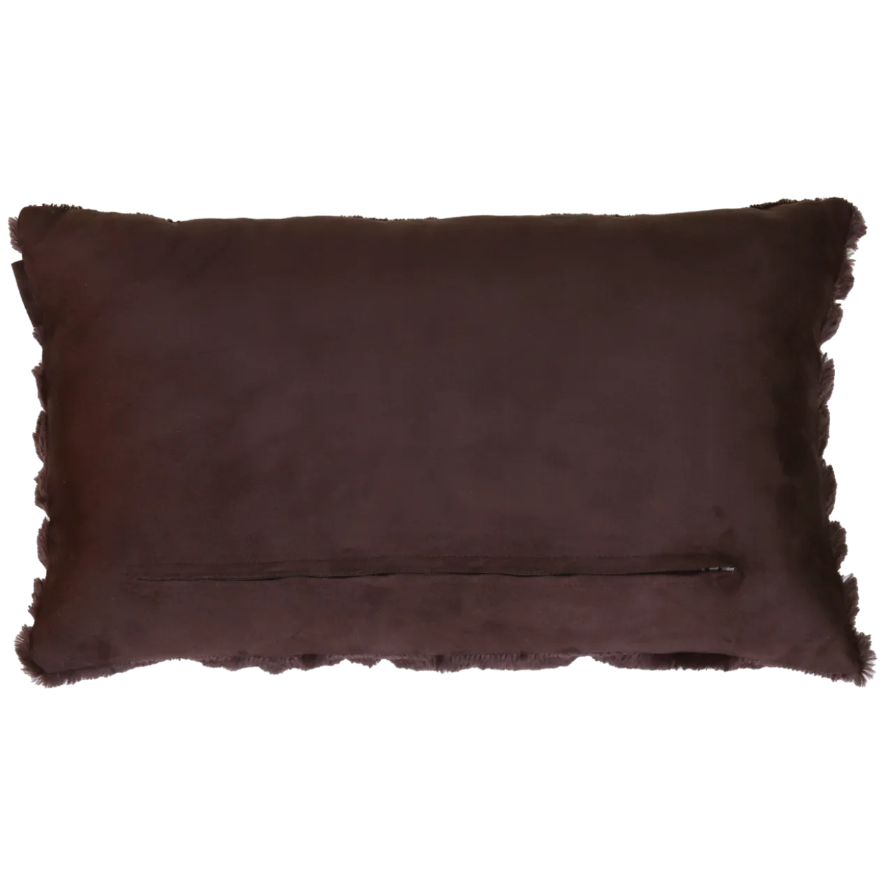 Sierkussen bont ruit dark chocolate