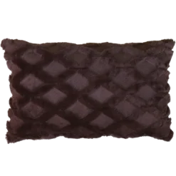 Sierkussen bont ruit dark chocolate