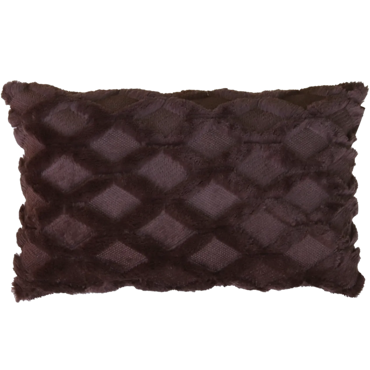 Sierkussen bont ruit dark chocolate