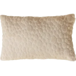Sierkussen bont suede dot champagne