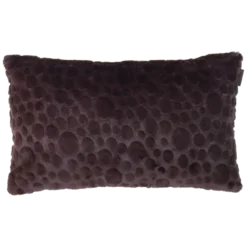 Sierkussen bont suede dot dark chocolate 57x37 cm
