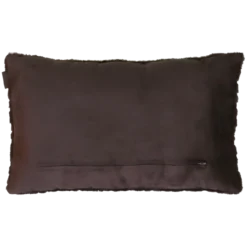 Sierkussen bont suede dot dark chocolate 57x37 cm