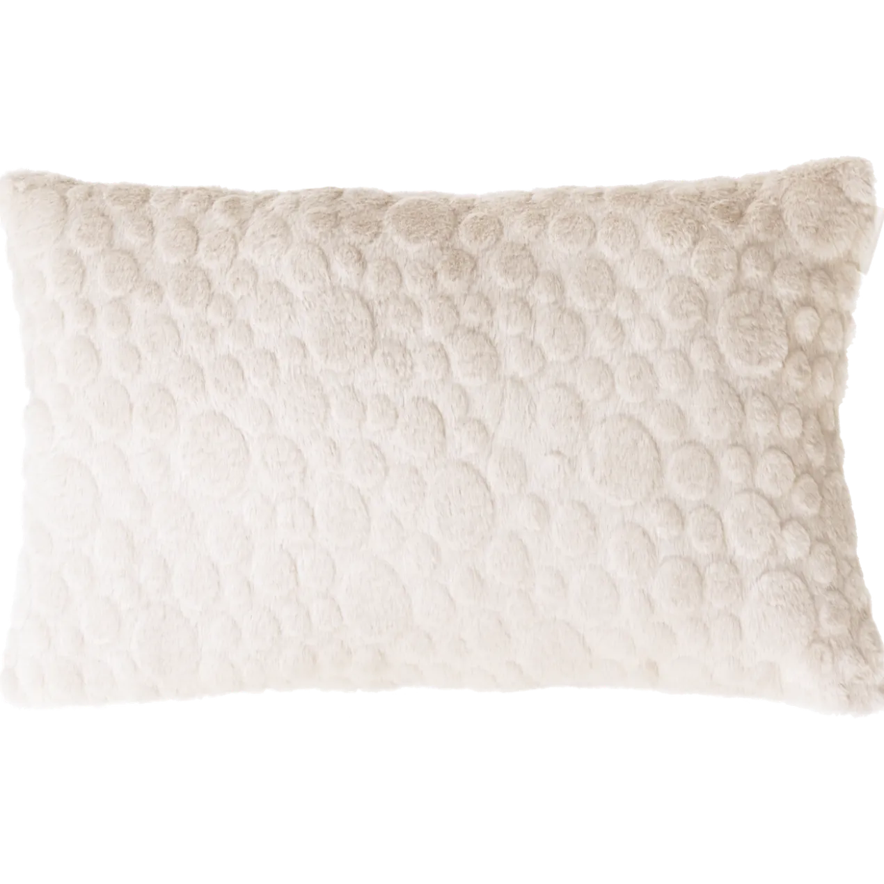 Sierkussen bont suede dot ecru 57x37 cm