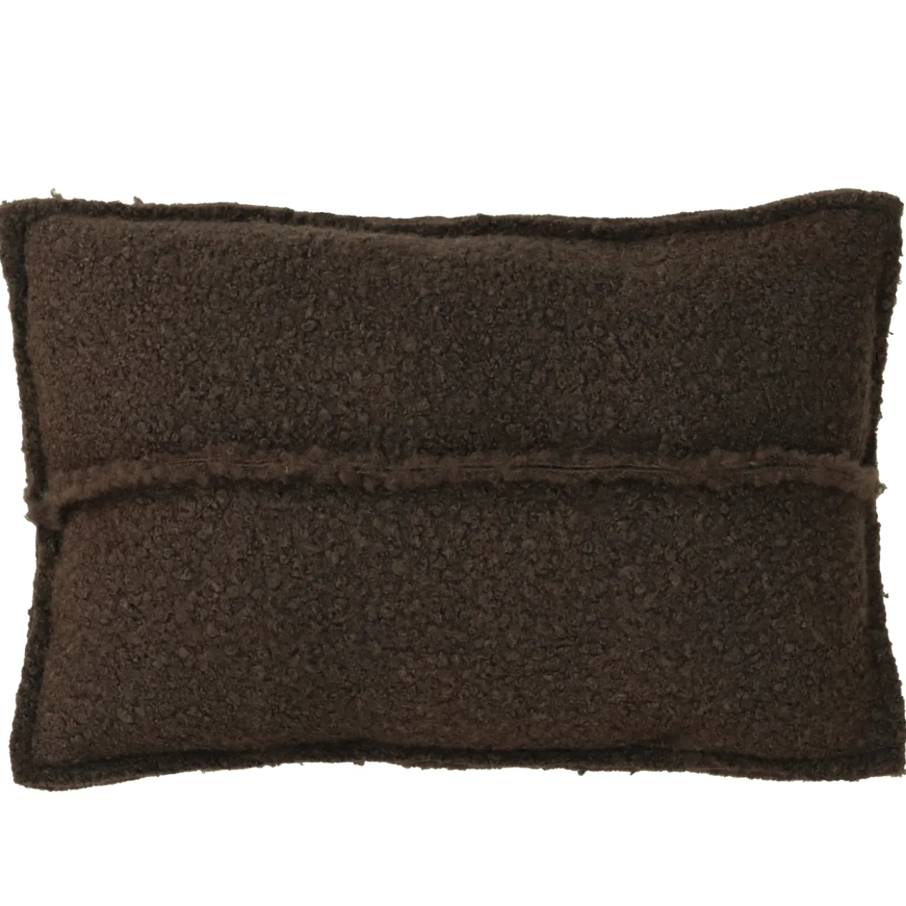 Sierkussen bouclé naad dark chocolate 37x57 cm