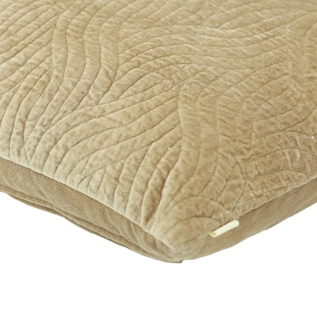 Sierkussen Curve velours beige 45x55 cm