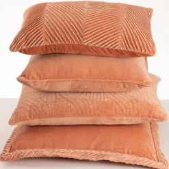Sierkussen Curve velours flamingo 45x55 cm
