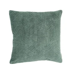 Sierkussen Curve velours seablue 50x50 cm