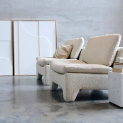 Sierkussen Fluffy 55x35 cm white/beige