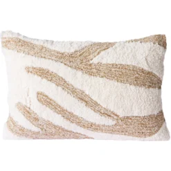 Sierkussen Fluffy 55x35 cm white/beige
