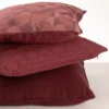 Sierkussen Geo Deco linnen aubergine 35x55 cm