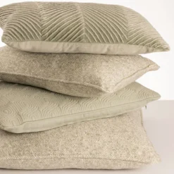 Sierkussen Geo Deco linnen dewgreen 35x55 cm