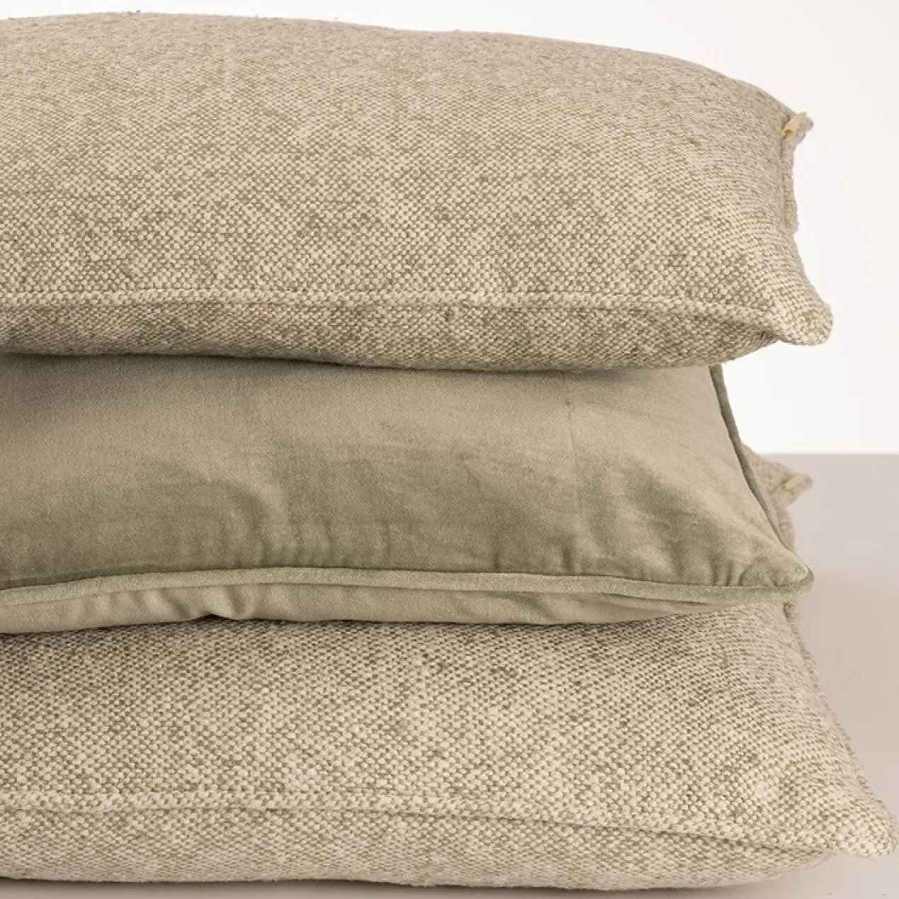 Sierkussen Geo Deco linnen dewgreen 35x55 cm