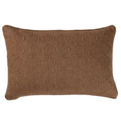 Sierkussen Geo Deco linnen mocca macha 35x55 cm