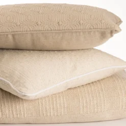 Sierkussen Geo Deco linnen natural 35x55 cm