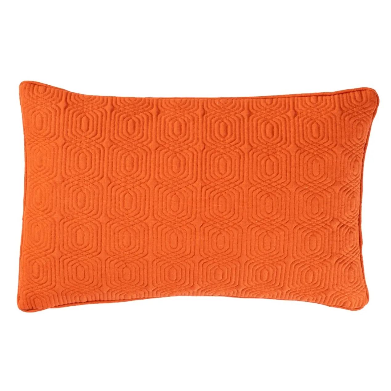 Sierkussen Geo Deco linnen terra 35x55 cm