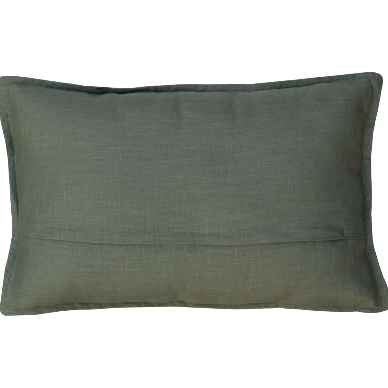 Sierkussen grof linnen jade groen 59x39 cm