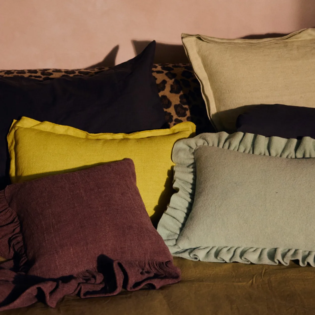 Sierkussen linen lemongrass